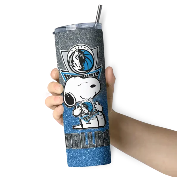 custom dallas mavericks snoopy attitude blue skinny tumbler premium grade.webp