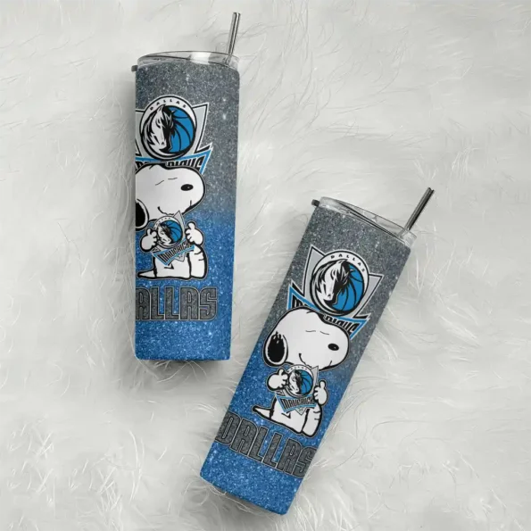 custom dallas mavericks snoopy attitude blue skinny tumbler top rated.webp