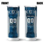 custom dallas mavericks stacked diamond blue skinny tumbler best selling 1.webp