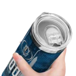 custom dallas mavericks stacked diamond blue skinny tumbler best selling 1.webp