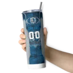custom dallas mavericks stacked diamond blue skinny tumbler best selling 1.webp