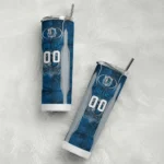 custom dallas mavericks stacked diamond blue skinny tumbler best selling 1.webp