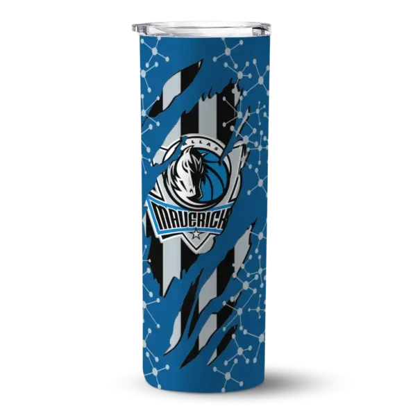 custom dallas mavericks star pop blue black skinny tumbler best selling 1.webp
