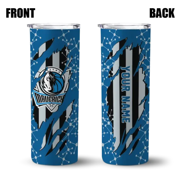 custom dallas mavericks star pop blue black skinny tumbler fashion forward.webp