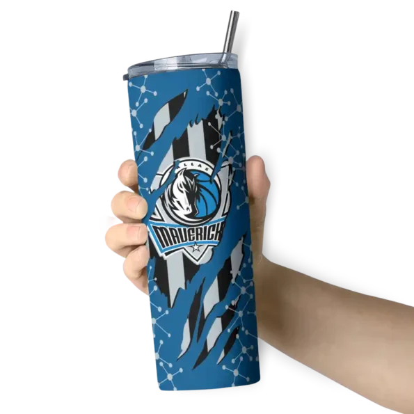 custom dallas mavericks star pop blue black skinny tumbler premium grade.webp