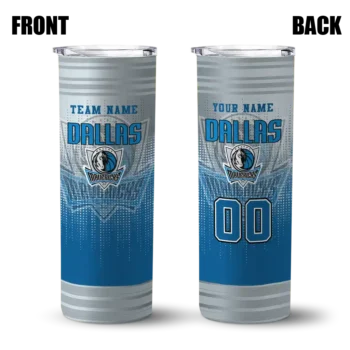 custom dallas mavericks swirl texture blue skinny tumbler fashion forward.webp