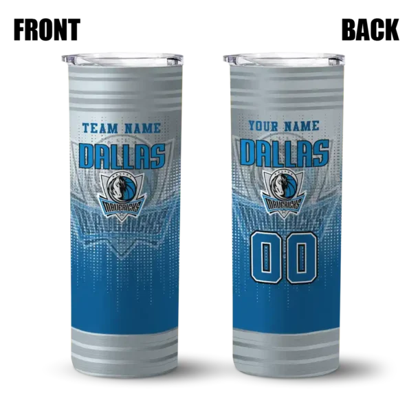 custom dallas mavericks swirl texture blue skinny tumbler fashion forward.webp