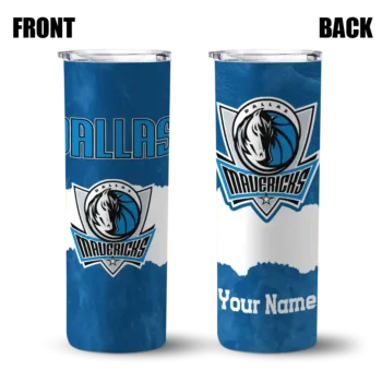 custom dallas mavericks torn band blue white skinny tumbler fashion forward.webp