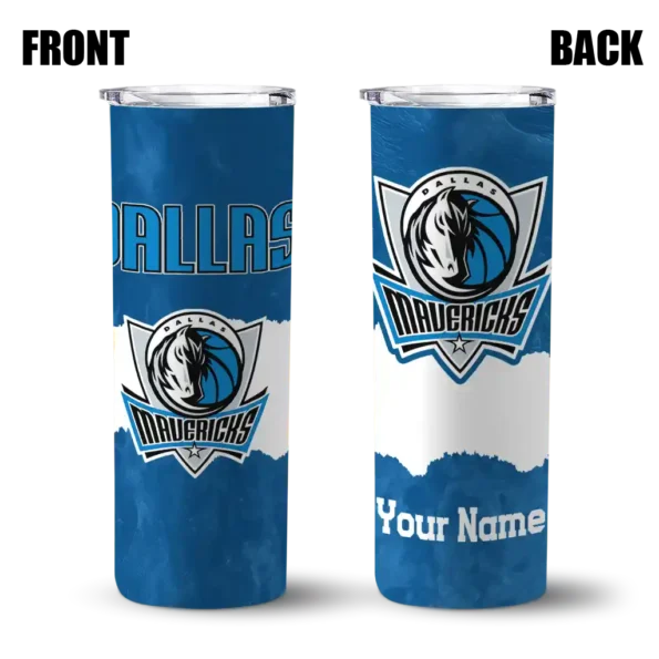 custom dallas mavericks torn band blue white skinny tumbler fashion forward.webp