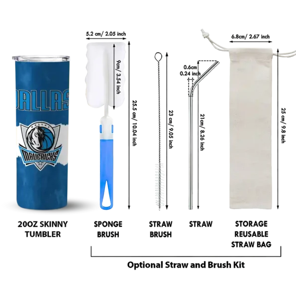 custom dallas mavericks torn band blue white skinny tumbler new arrival.webp
