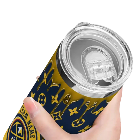 custom denver nuggets camo streak blue skinny tumbler high quality.webp