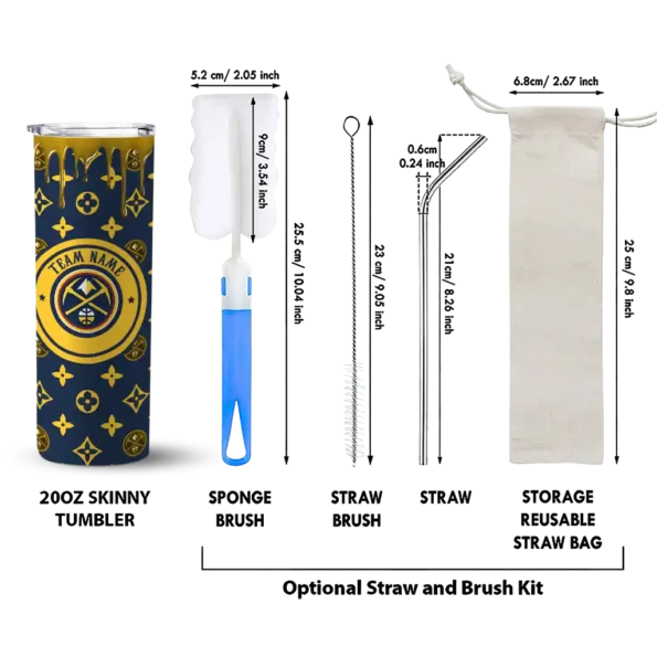 custom denver nuggets camo streak blue skinny tumbler new arrival.webp
