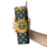 custom denver nuggets camo streak blue skinny tumbler best selling 1.webp