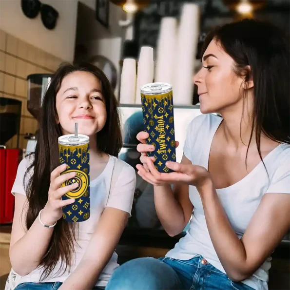 custom denver nuggets camo streak blue skinny tumbler trendy.webp