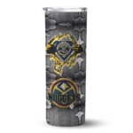 custom denver nuggets chevron v blue gray skinny tumbler best selling 1.webp