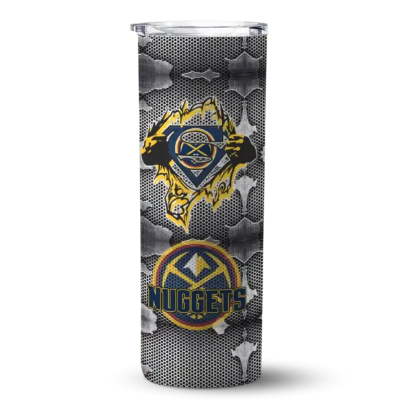 custom denver nuggets chevron v blue gray skinny tumbler best selling 1.webp