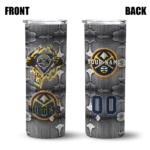 custom denver nuggets chevron v blue gray skinny tumbler best selling 1.webp
