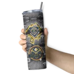 custom denver nuggets chevron v blue gray skinny tumbler best selling 1.webp