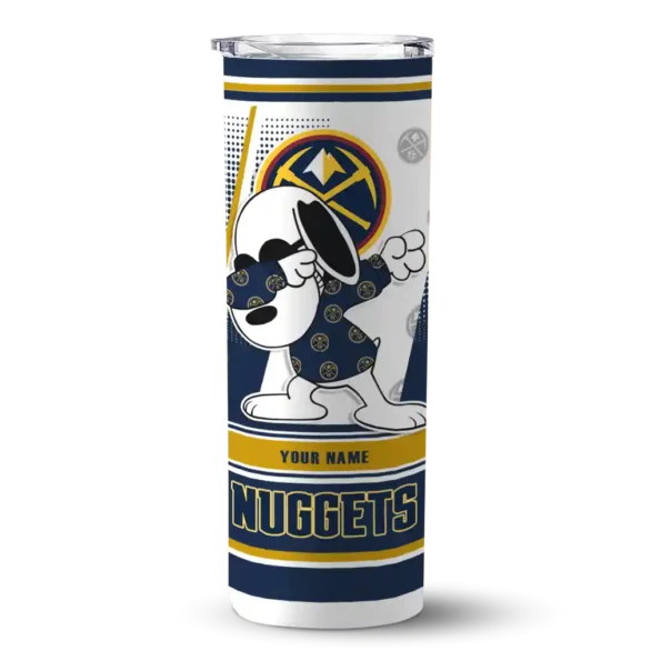 custom denver nuggets snoopy dog blue white skinny tumbler best selling 1.webp