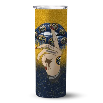 custom denver nuggets sparkle lips blue skinny tumbler best selling 1.webp