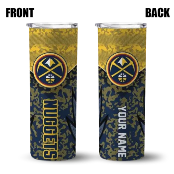 custom denver nuggets spiral burst print blue skinny tumbler fashion forward.webp