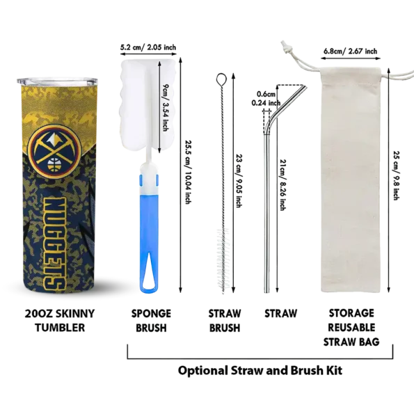 custom denver nuggets spiral burst print blue skinny tumbler new arrival.webp