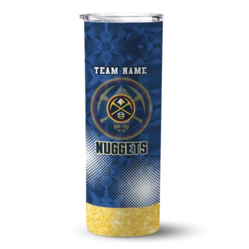 custom denver nuggets starburst tiles blue skinny tumbler best selling 1.webp