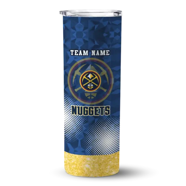 custom denver nuggets starburst tiles blue skinny tumbler best selling 1.webp