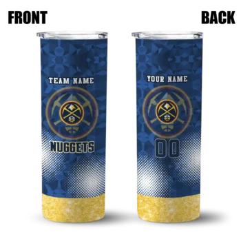 custom denver nuggets starburst tiles blue skinny tumbler fashion forward.webp