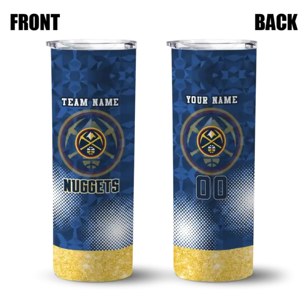custom denver nuggets starburst tiles blue skinny tumbler fashion forward.webp