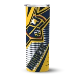 custom denver nuggets web stripes blue white skinny tumbler best selling 1.webp