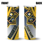 custom denver nuggets web stripes blue white skinny tumbler best selling 1.webp