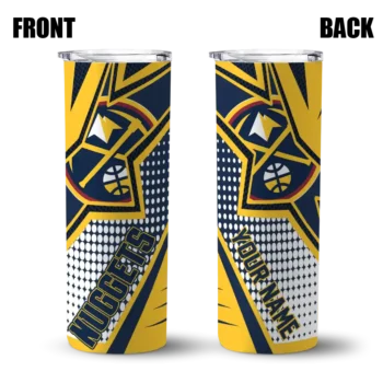 custom denver nuggets web stripes blue white skinny tumbler fashion forward.webp