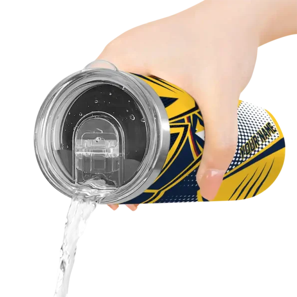 custom denver nuggets web stripes blue white skinny tumbler latest model.webp