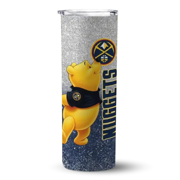 custom denver nuggets winnie the pooh blue gray skinny tumbler best selling 1.webp