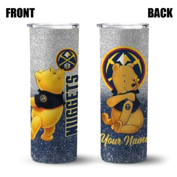 custom denver nuggets winnie the pooh blue gray skinny tumbler fashion forward.webp