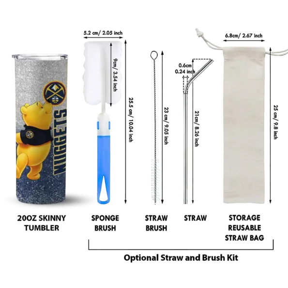 custom denver nuggets winnie the pooh blue gray skinny tumbler new arrival.webp