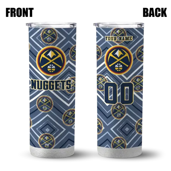 custom denver nuggets zipper leopard blue skinny tumbler fashion forward.webp