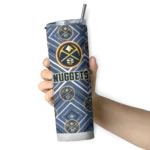 custom denver nuggets zipper leopard blue skinny tumbler best selling 1.webp