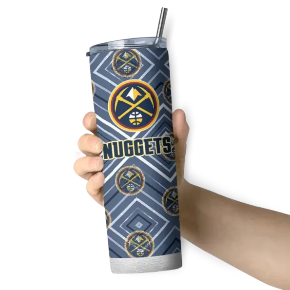 custom denver nuggets zipper leopard blue skinny tumbler premium grade.webp