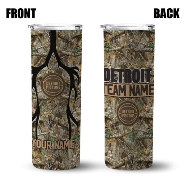 custom detroit pistons antler flow camo skinny tumbler fashion forward.webp