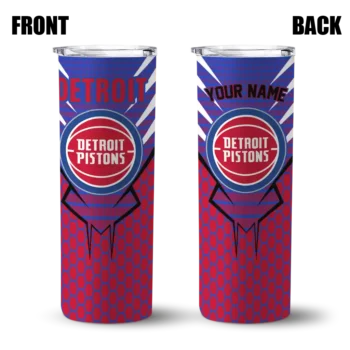 custom detroit pistons chevron stripes red skinny tumbler fashion forward.webp