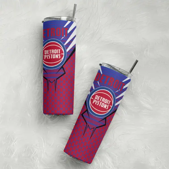 custom detroit pistons chevron stripes red skinny tumbler top rated.webp