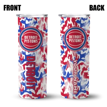 custom detroit pistons claw marks red white skinny tumbler fashion forward.webp