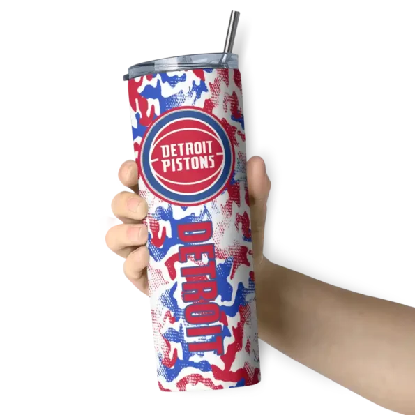 custom detroit pistons claw marks red white skinny tumbler premium grade.webp