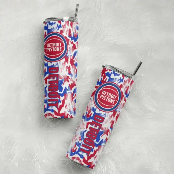 custom detroit pistons claw marks red white skinny tumbler top rated.webp