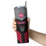 custom detroit pistons hexagon honeycomb red black skinny tumbler best selling 1.webp