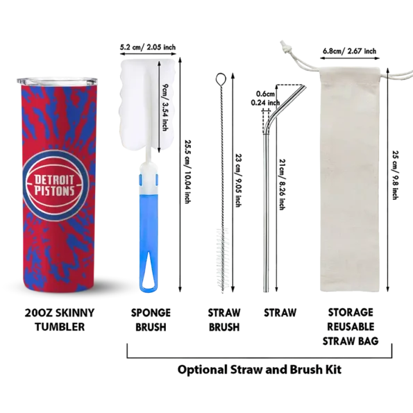 custom detroit pistons metallic grid red skinny tumbler new arrival.webp