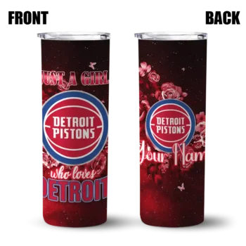 custom detroit pistons rose romance red black skinny tumbler fashion forward.webp