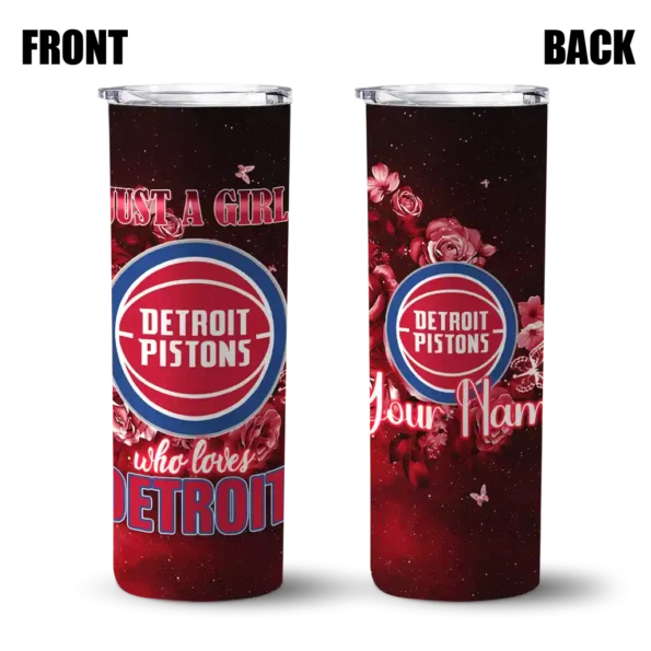 custom detroit pistons rose romance red black skinny tumbler fashion forward.webp